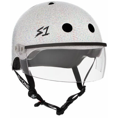 S-One Lifer Visor Helmet - White Gloss Glitter (AUS/NZ Certified)