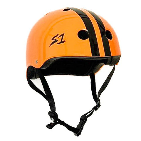 S-One Lifer Helmet - Bright Orange / Black Stripes