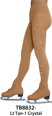 ChloeNoel - Over the Boot Skating Tights with Crystals (Light Tan)