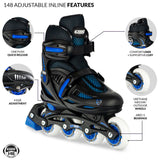 Crazy - 148 Adjustable Inline Skate - Black / Blue