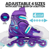 Crazy - 148 Adjustable Inline Skate - Purple Glitter
