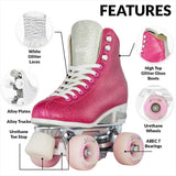 Crazy - Disco Glam - Retro Skates - Pink / Silver