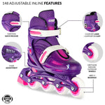 Crazy - 148 Adjustable Inline Skate - Purple Glitter