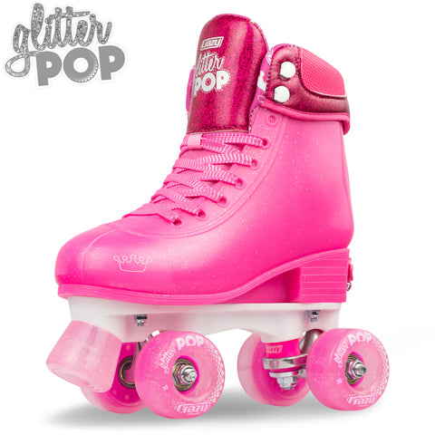 Crazy - Glitter Pop Adjustable Quad Skates - Pink