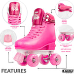 Crazy - Glitter Pop Adjustable Quad Skates - Pink