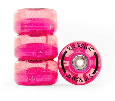 Rio Roller - Light-Up Wheels (4-pack) - Pink Glitter