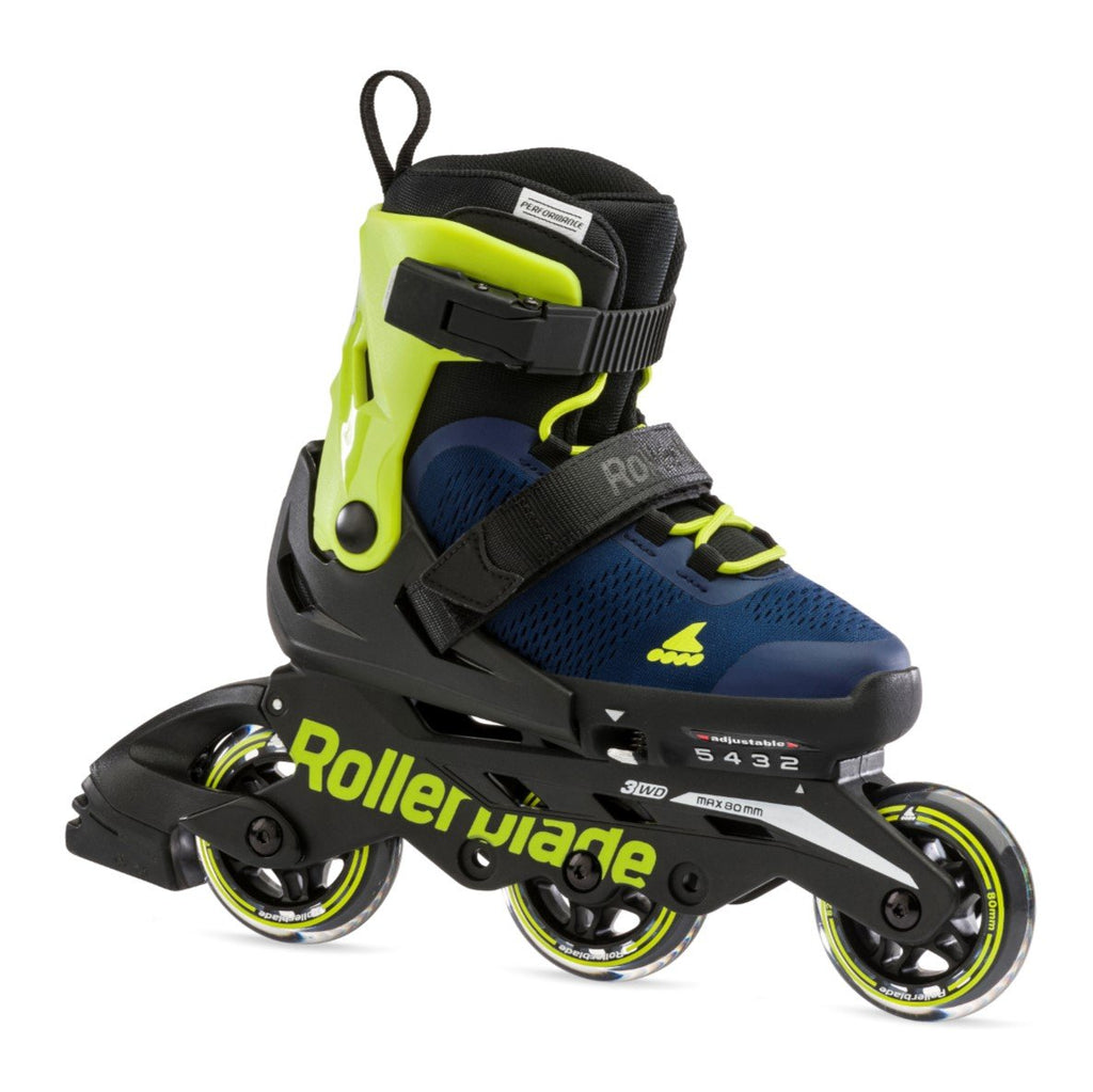 Rollerblade Microblade 3WD Junior Inline Skates - Blue/Lime – Sk8House