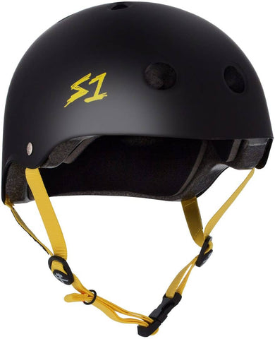 S-One Lifer Helmet - Matte Black with Yellow Straps