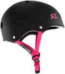 S-One Lifer Helmet - Matte Black with Pink Straps