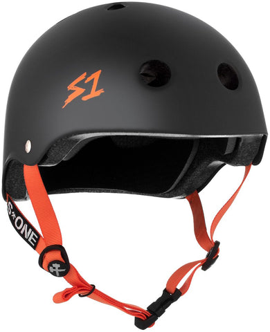 S-One Lifer Helmet - Matte Black with Orange Straps