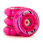 SFR - Inline Light Up Wheels - Pink / Silver (4-pack)