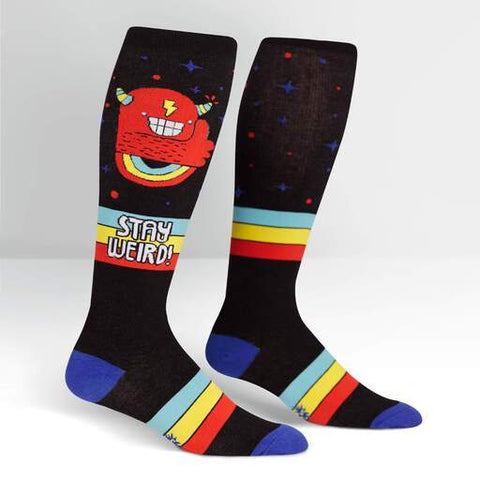 SOCK IT TO ME - Stay Weird Knee High Socks - stretch fit